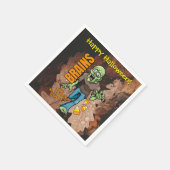 カスタマイズ可能なゾンビハロウィーン紙ナプキンス スタンダードカクテルナプキン (角)