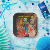 カスタマイズ可能なゾンビハロウィーン紙プレート ペーパープレート (パーティー)