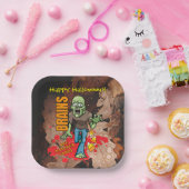 カスタマイズ可能なゾンビハロウィーン紙プレート ペーパープレート (パーティー)