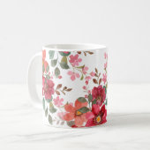 カスタマイズ可能なタイムレスレッド コーヒーマグカップ (正面左)