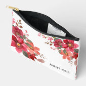 カスタマイズ可能なタイムレス赤い花嫁メイド アクセサリーポーチ (見開き)