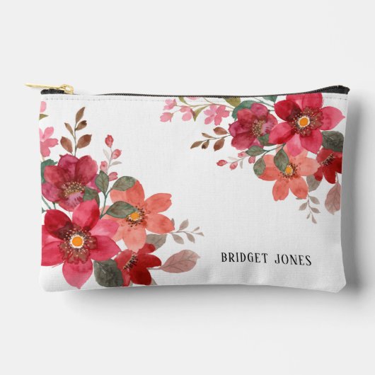 カスタマイズ可能なタイムレス赤い花嫁メイド アクセサリーポーチ (正面)