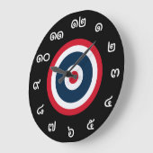 カスタマイズ可能なタイ数字タイ国旗の時計 ラージ壁時計 (傾斜)