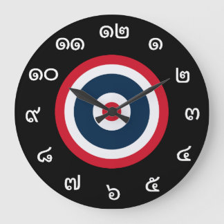 カスタマイズ可能なタイ数字タイ国旗の時計 ラージ壁時計