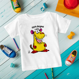 カスタマイズ可能なタグ付きの遊び心のあるカピバラのキャラクターデザイン ベビーTシャツ