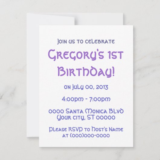 カスタマイズ可能なタコのカップケーキの誕生日の招待 招待状 (裏面)