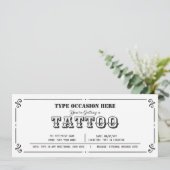 カスタマイズ可能なタトゥーギフト伝票任意の大事な行事 招待状 (スタンド正面)