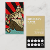 カスタマイズ可能なタトゥークーポン ロイヤリティカード (正面/裏面)