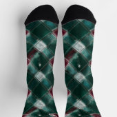 カスタマイズ可能なタータンチェックパーソナライズされたプ市松模様にリ ソックス (上部)
