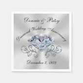 カスタマイズ可能なダイヤモンド記念日カクテルナプキン スタンダードカクテルナプキン (正面)