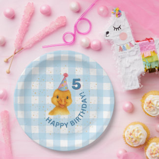 カスタマイズ可能なダクリング5th誕生日パーティープレート ペーパープレート
