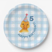 カスタマイズ可能なダクリング5th誕生日パーティープレート ペーパープレート (正面)