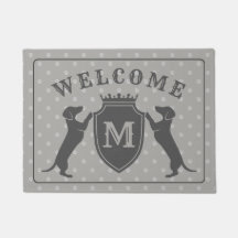 カスタマイズ可能なダックスフントの玄関マット