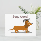 カスタマイズ可能なダックスフント犬の卒業のテンプレート 案内状 (スタンド正面)