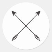 カスタマイズ可能なダメージ矢印ステッカー ラウンドシール (正面)