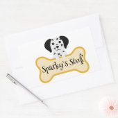 カスタマイズ可能なダルメシアン 犬の骨ステッカー付き 長方形シール (封筒)