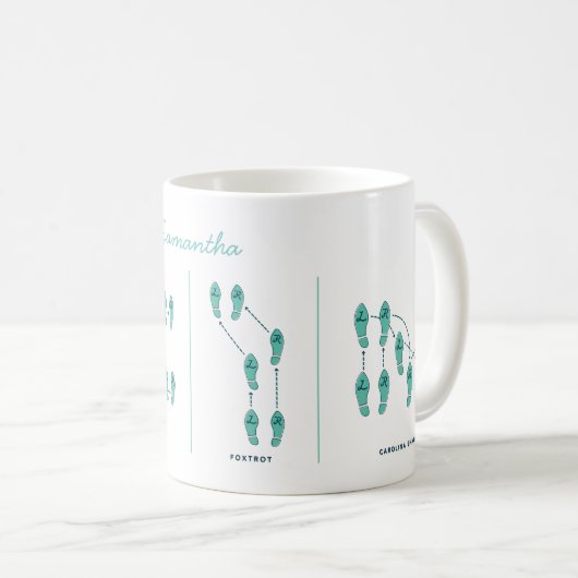 カスタマイズ可能なダンスのステップのマグ コーヒーマグカップ (正面右)