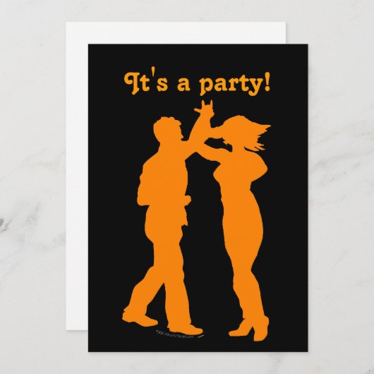 カスタマイズ可能なダンスのパーティの招待状のテンプレート 招待状 (正面/裏面)