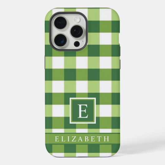 カスタマイズ可能なダークオリーブグリーン白市松模様に色 iPhoneケース (裏面)