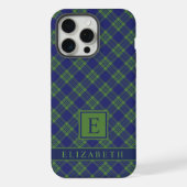 カスタマイズ可能なダークネイビーブルーグリーン市松模様に iPhoneケース (裏面)