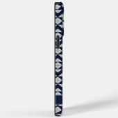 カスタマイズ可能なダークネイビーブルーライトグレージオメトリ Case-Mate iPhoneケース (裏面 / 右)