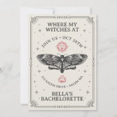 カスタマイズ可能なダークボーホーコーヴェンバチェロレッテ 招待状 (正面)