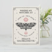 カスタマイズ可能なダークボーホーコーヴェンバチェロレッテ 招待状 (スタンド正面)