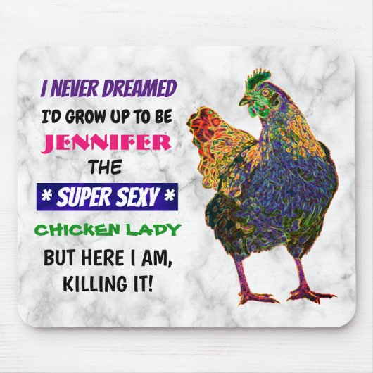 カスタマイズ可能なチキンレディ – マウスパッド (正面)