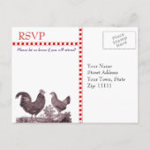 カスタマイズ可能なチキンBBQ RSVPレスポンスカード インビテーションポストカード (裏面)