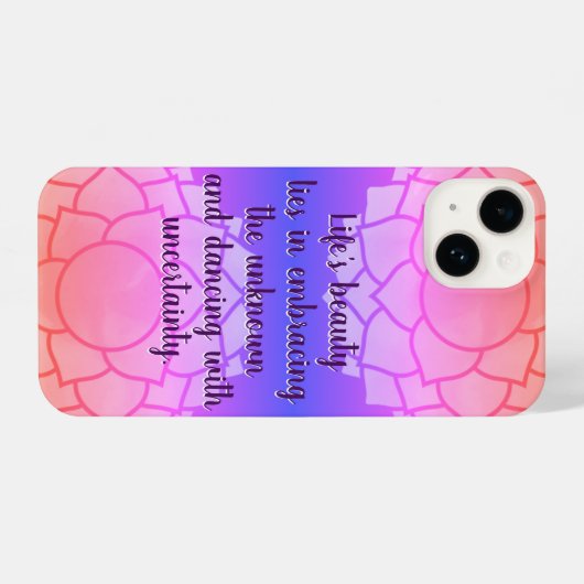 カスタマイズ可能なチャクラデザイン感動的引用文 iPhoneケース (裏面横)