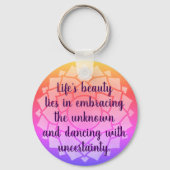 カスタマイズ可能なチャクラデザイン感動的引用文M キーホルダー (正面)