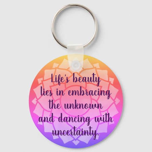 カスタマイズ可能なチャクラデザイン感動的引用文M キーホルダー (正面)