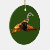 カスタマイズ可能なチョコレートラブラドールオーナメント、アヒル セラミックオーナメント (右)