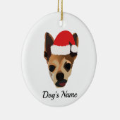 カスタマイズ可能なチワフアクリスマス セラミックオーナメント (右)