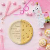 カスタマイズ可能なチーズメ魅力的ッセージ愛好家 ペーパープレート (パーティー)