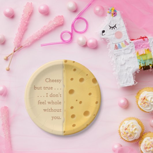カスタマイズ可能なチーズメ魅力的ッセージ愛好家 ペーパープレート (パーティー)