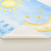 カスタマイズ可能なツインマイルストーンサンムーンベビーブランケット シェルパブランケット (3/4)