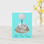 カスタマイズ可能なティータイムゴルフノートカード(女性用) カード (黄色い花)