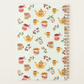 カスタマイズ可能なティータイムシームレスなパターン プランナー手帳 (裏面)