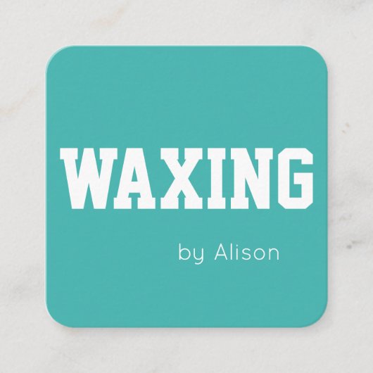 カスタマイズ可能なティール(緑がかった色)のワックス化またはその他の職業 スクエア名刺 (正面)