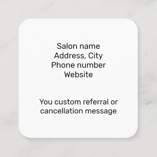 カスタマイズ可能なティール(緑がかった色)のワックス化またはその他の職業 スクエア名刺 (裏面)