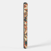 カスタマイズ可能なティール(緑がかった色)ブルーピンクピーチオレンジペイズリー iPhoneケース (右側面)