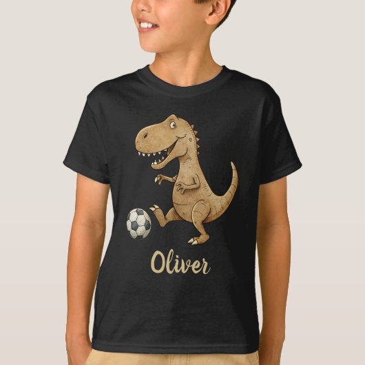 カスタマイズ可能なティーンレックスのサッカーTシャツ Tシャツ (正面)