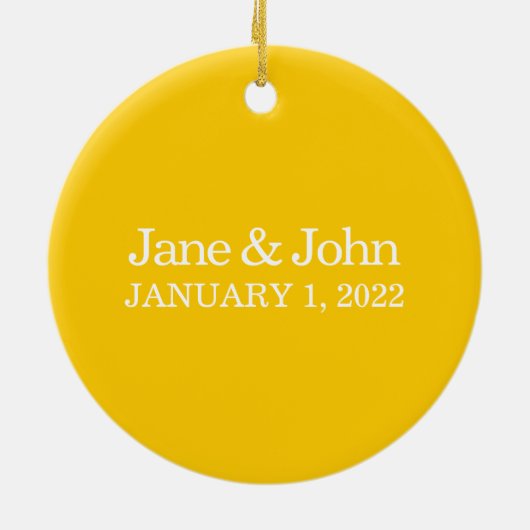 カスタマイズ可能なテキサス州オーナメントとイエローローズ セラミックオーナメント (裏面)