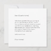 カスタマイズ可能なテキサス州ハート結婚のサンキューカード サンキューカード (裏面)