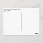 カスタマイズ可能なテキサス州Eclipse ポストカード (裏面)