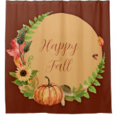 カスタマイズ可能なテキスト付きの秋のとうもろこしと自然 シャワーカーテン (正面)