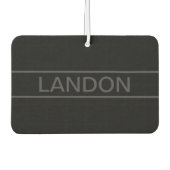 カスタマイズ可能なテキスト | 太い モダン ブラック & ダークグレー カーエアーフレッシュナー (正面)