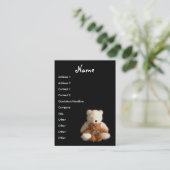 カスタマイズ可能なテディー・ベアの先生の名刺- 名刺 (スタンド正面)