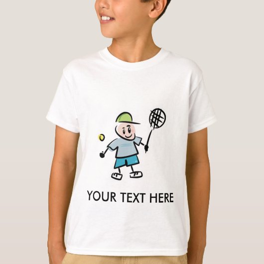 カスタマイズ可能なテニスの漫画のTシャツ Tシャツ (正面)